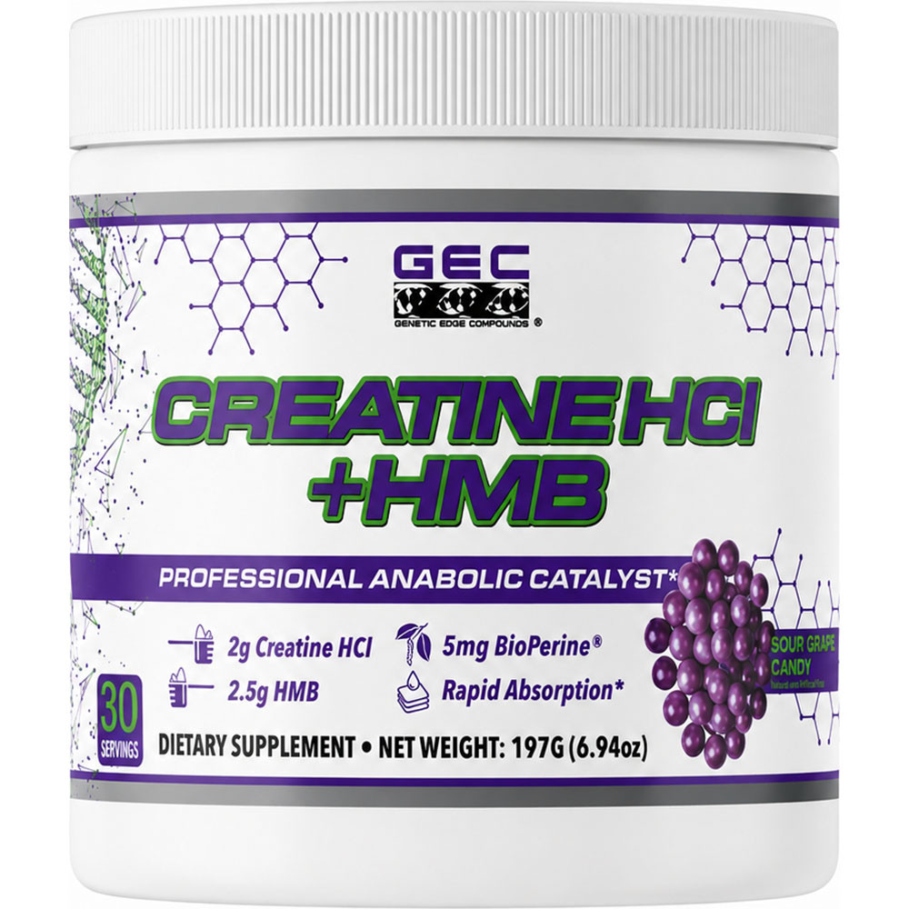 GEC Creatine HCl + HMB 30 Servings Sour Grape Candy