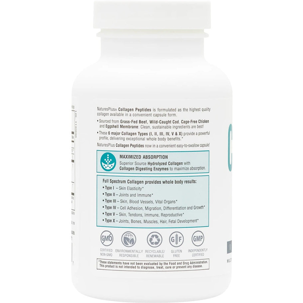 NaturesPlus Collagen Peptides 120 Capsules NaturesPlus Collagen Peptides 120 Capsules