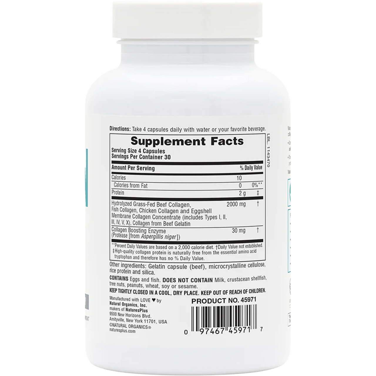 NaturesPlus Collagen Peptides 120 Capsules NaturesPlus Collagen Peptides 120 Capsules