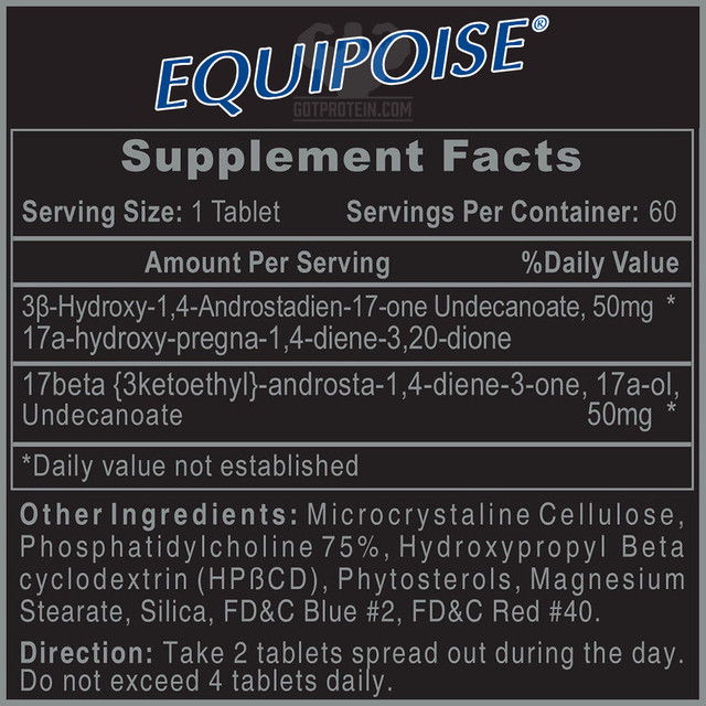 Equipoise Supplement Facts