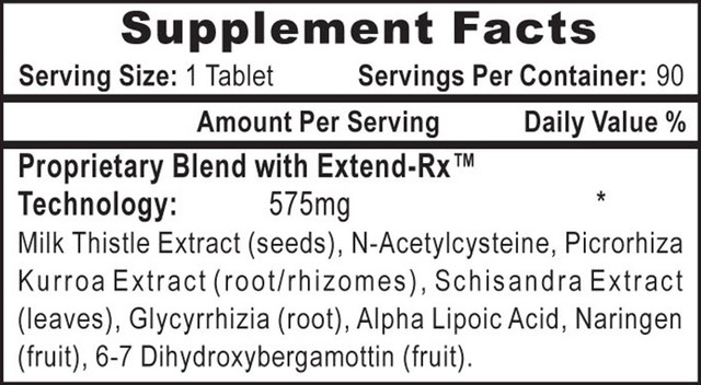 Liver Rx Supplement Facts