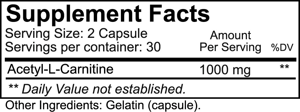 Acetyl L-Carnitine Supplement Facts