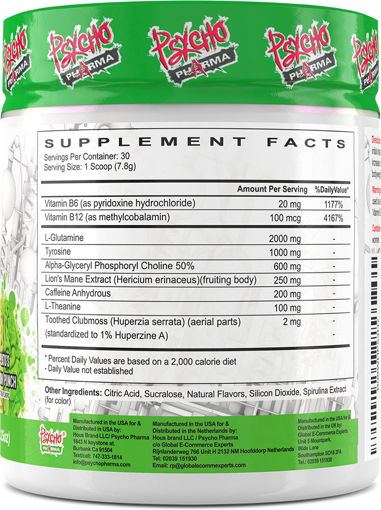 Infinite Brain Supplement Facts