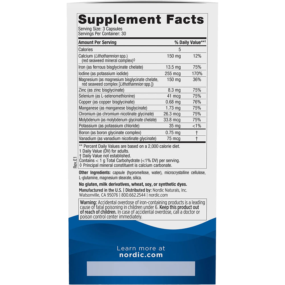 Nordic Naturals Multi Minerals Supplement Facts Nordic Naturals Multi Minerals Supplement Facts