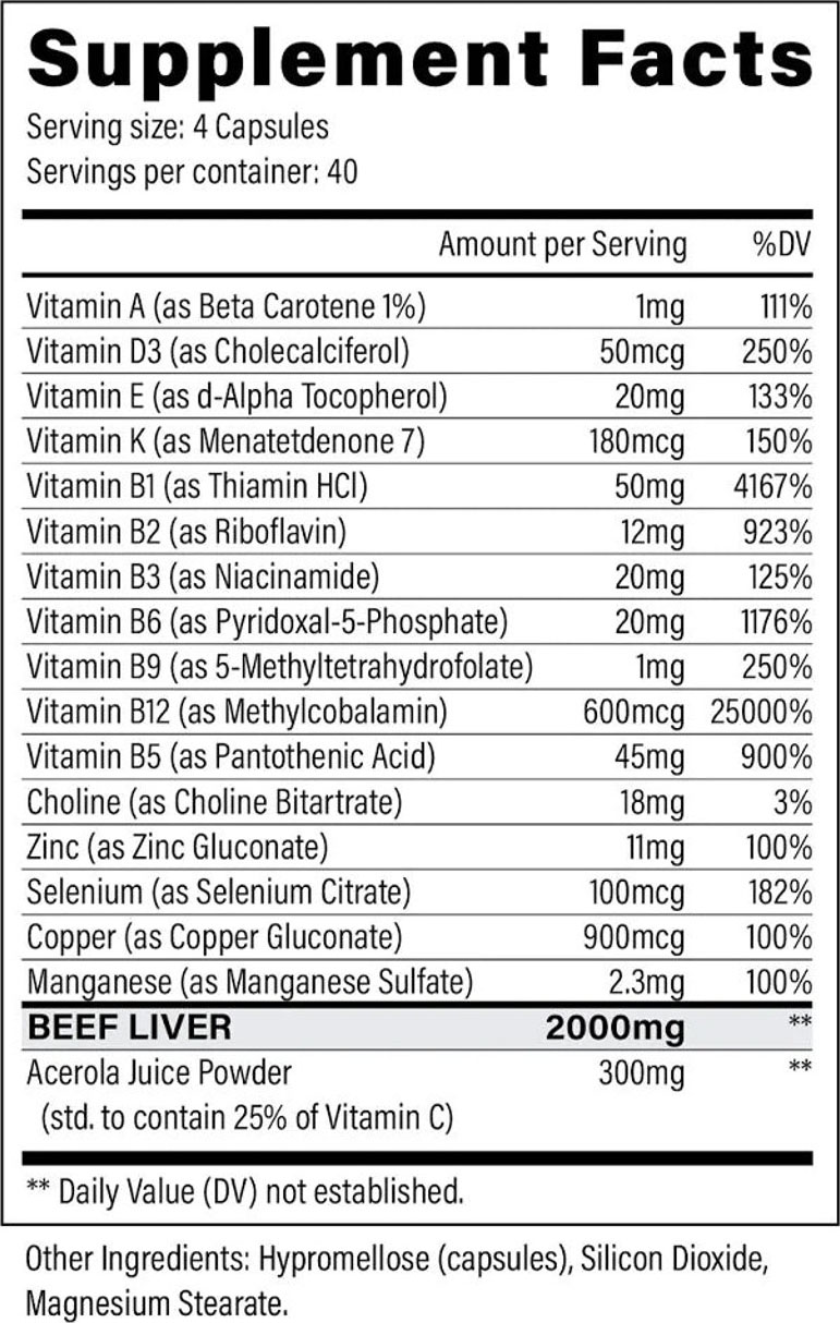 Nine Lives Beef Liver + Vitamins Supplement Facts Supplement Facts