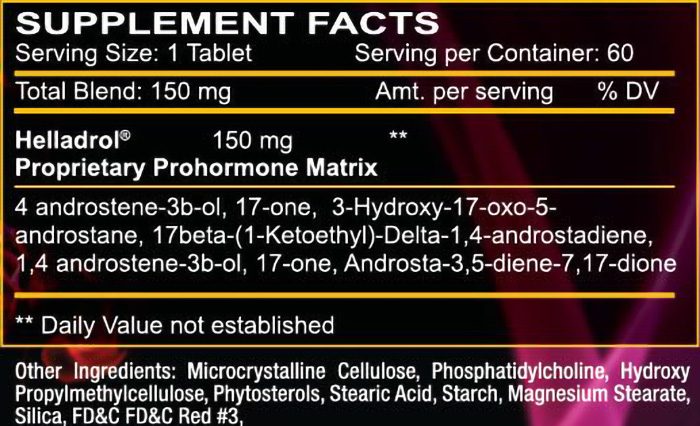 Helladrol Supplement Facts