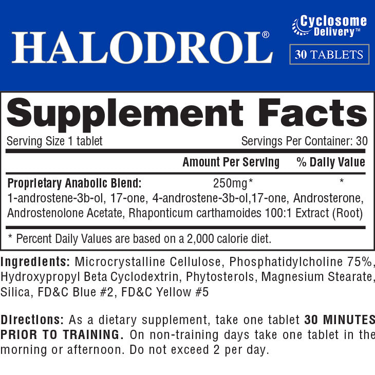 Halodrol Supplement Facts