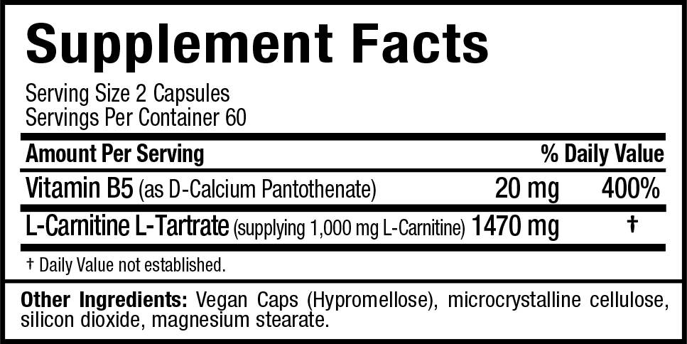 AllMax L-Carnitine Supplement Facts