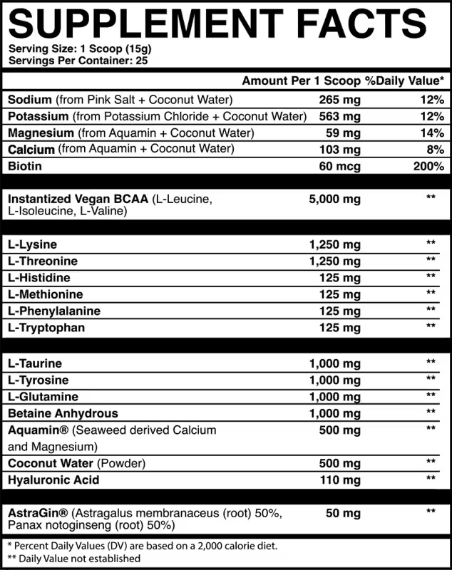 Inspired Amino Supplement Facts Inspired Amino Supplement Facts