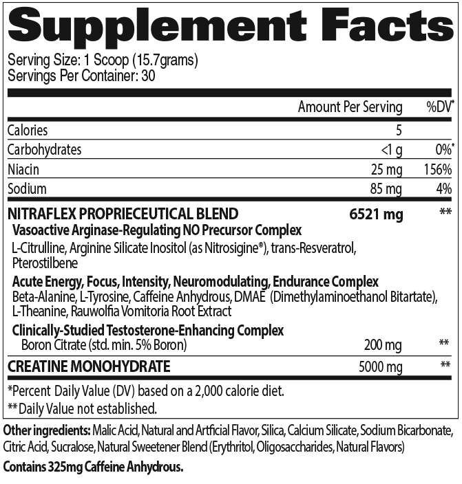 NITRAFLEX+C Supplement Facts