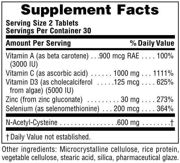 NaturesPlus Immune Boost Supplement Facts