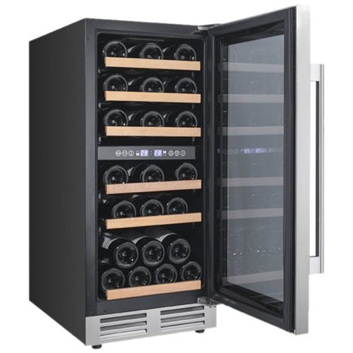 Avanti - Designer Series 28-Bottle Dual Zone Wine Cooler - Stainless steel