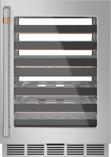 Café - 46-Bottle Built-In Dual Zone Wine Center with WiFi - Stainless steel