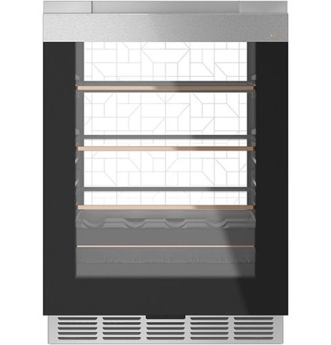 Café - Modern Glass 14-Bottle 126-Can Built-In Beverage Center with WiFi - Platinum Glass