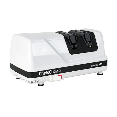 Chef'sChoice - 320 FlexHone Professional Compact Electric Knife Sharpener with Diamond Abrasives & Precision Angle Control - White