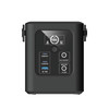 nrgvault portable power station 100w black front view showing lcd display and ports on white background