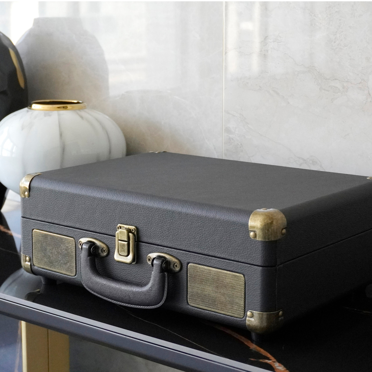 Laser Bluetooth suitcase turntable retail packaging box for SP-TT25BK-192