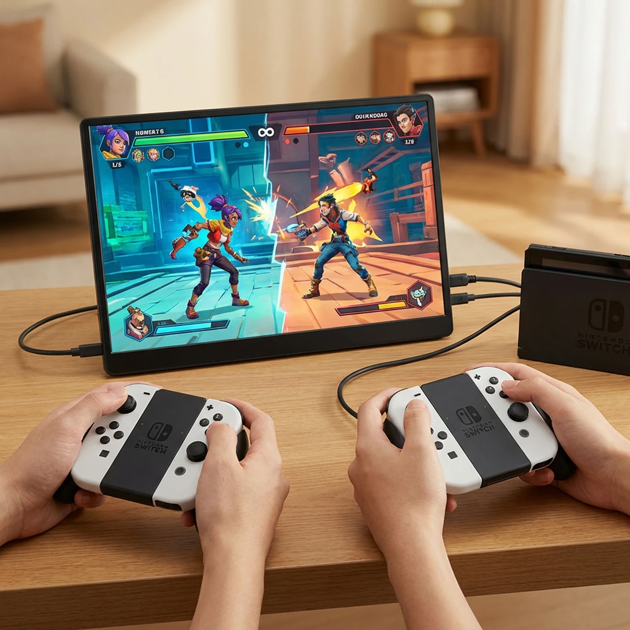 Laser portable touchscreen monitor used for gaming