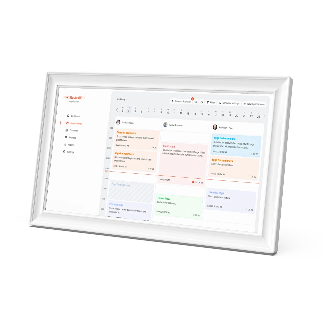 Laser Digital Family Calendar 15.6 Inch Touch Screen White