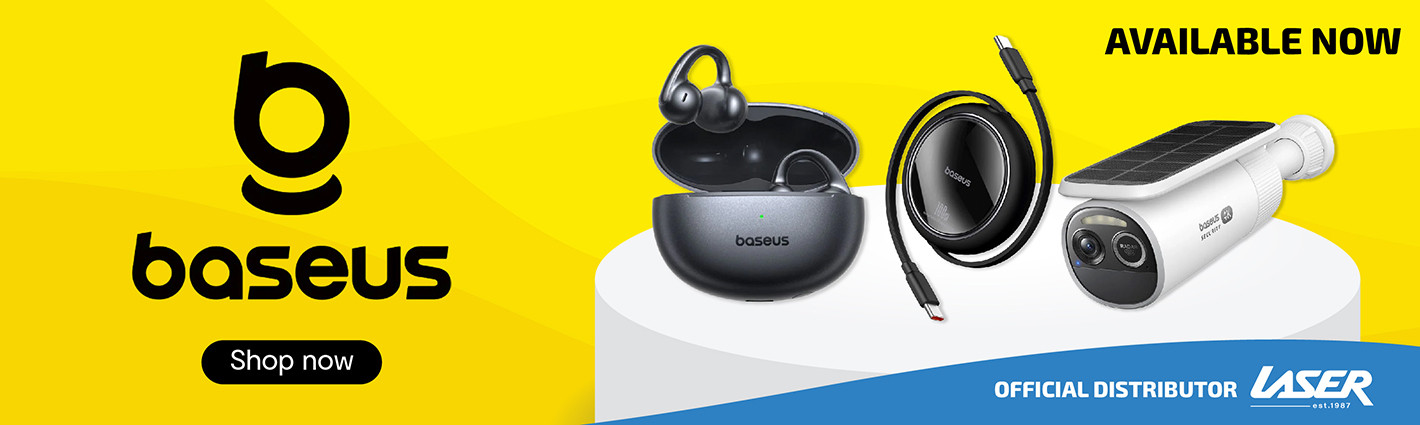 Baseus available now at Laser - shop the range.