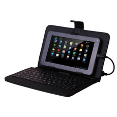 Laser Universal 7" Tablet Case with Keyboard - Black