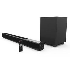 Laser soundbar with wireless subwoofer black design