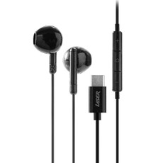 Laser USB-C Earphones with Microphone - Black