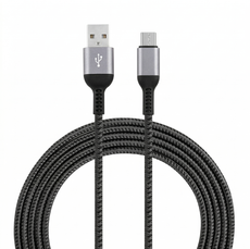 laser usb a to usb c braided cable connectors close up black cable