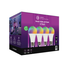 Connect 10W Smart RGB Bulb E27 4 Pack Packaging Front