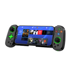 Laser mobile gaming controller retail packaging with controller and phone displayed