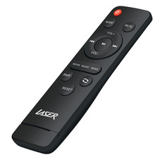 Remote control for Laser Bluetooth Sound Bar with Optical Input, black design, spare or replacement remote for soundbar.