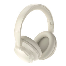 Laser Wireless Headphones With Equaliser Beige Front View