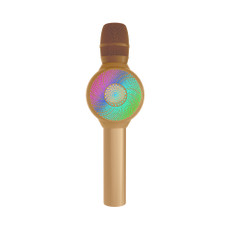 laser led karaoke microphone gold colour