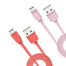 usb c charging cable twin pack transcendent pink and sunset coral