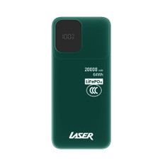 20000mAh LiFePO4 power bank in green shown from the front