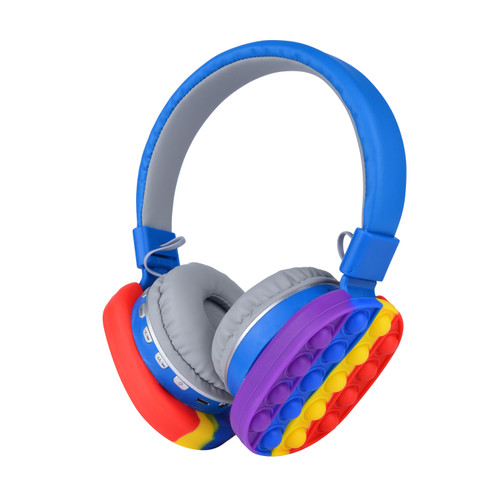 Laser Kids Bubble Pop Bluetooth Headphones Blue
