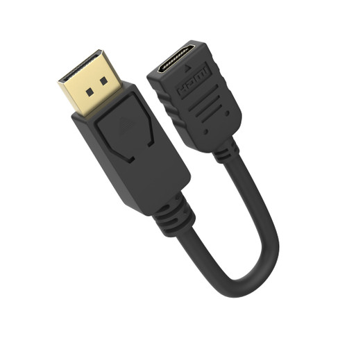 Laser DisplayPort to HDMI Adapter 1080p Black front view against white background
