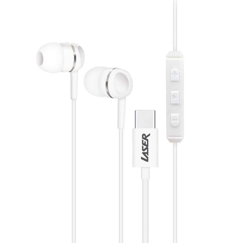 Laser USB-C Earphones with Microphone White