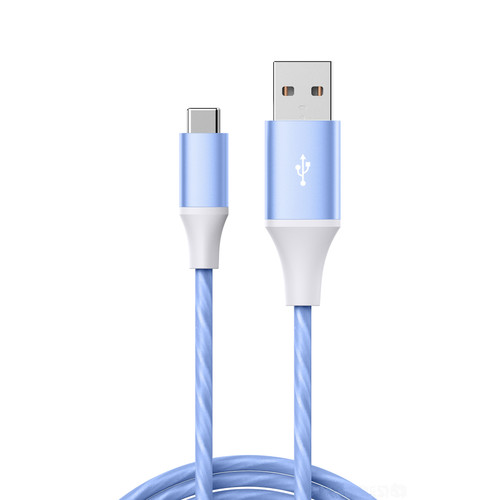 Laser USB to Type-C LED Charge Cable Blue 1M