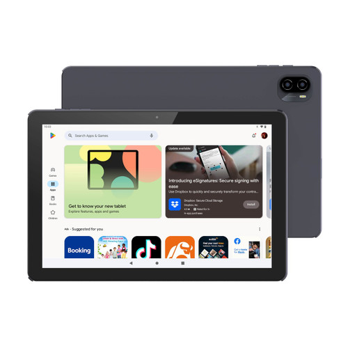 Laser 10 inch 4G Tablet + Earbuds & Case, Android 13, HD IPS