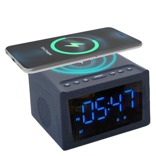 Laser alarm clock with wireless charging