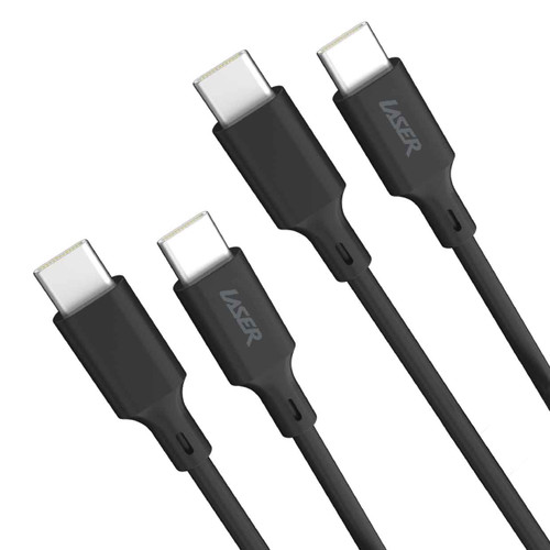 Laser 60W USB-C to USB-C Cable Black 2 Pack 2M