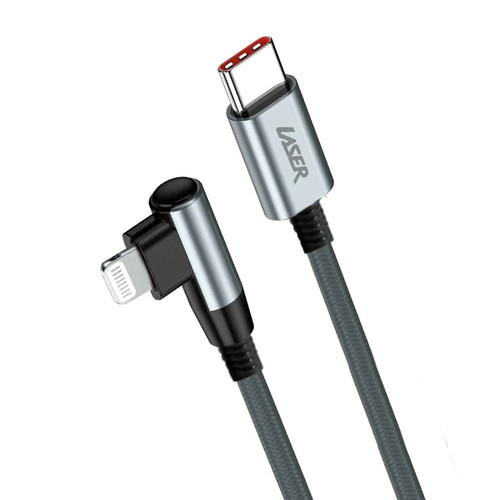 Laser USB-C to Lightning cable right angle connector