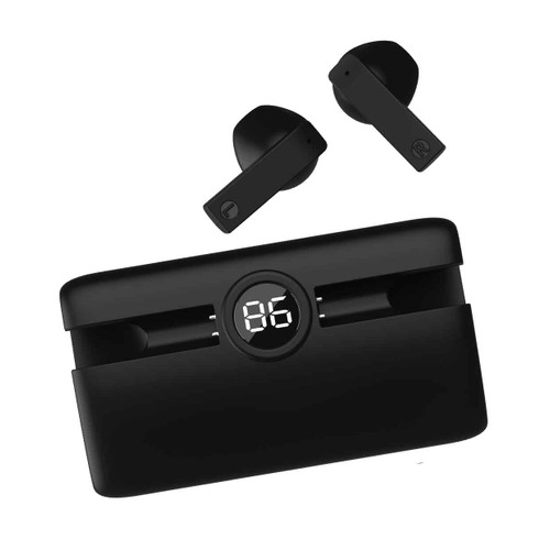 Laser TWS Earbuds with Powerbank Charging Case Black