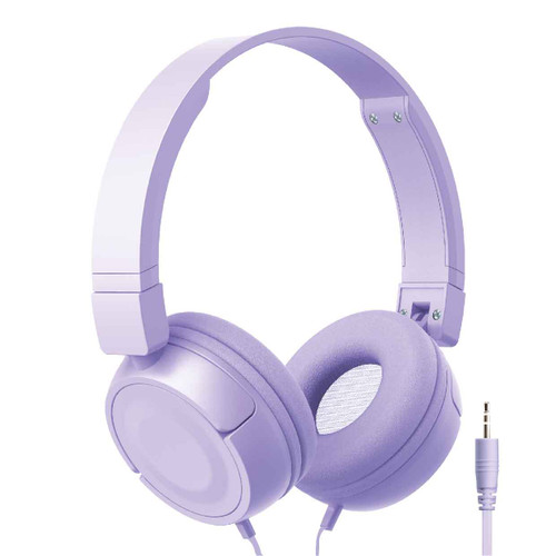 Wired on ear headphones lilac colour design