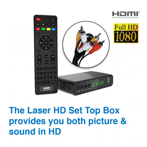 Laser Digital Set Top Box - HD, USB Recording, HDMI Output