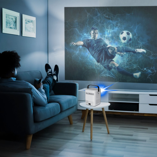 Laser 1080p Smart Cube Projector and 120-Inch Screen