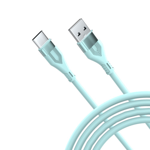 Laser USB-A to USB-C cable 2m silicone aquatic blue