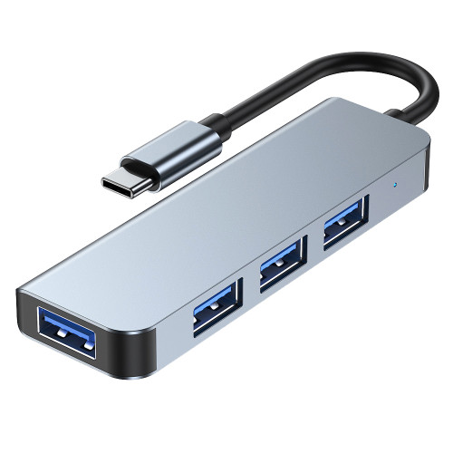 Laser USB-C to 4 Port USB-A Hub on white background