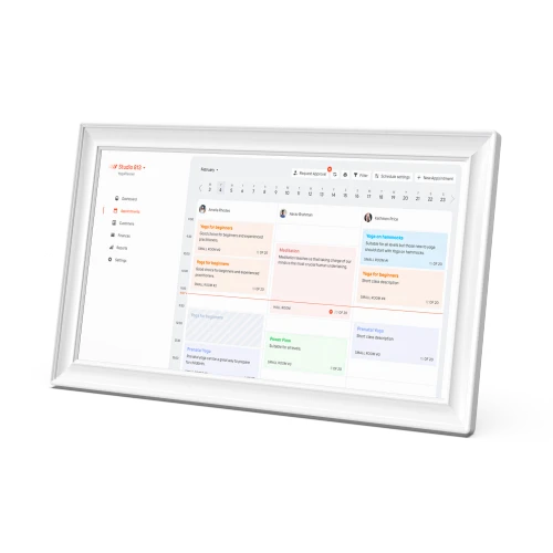Laser 15.6 inch digital calendar with touch screen in white